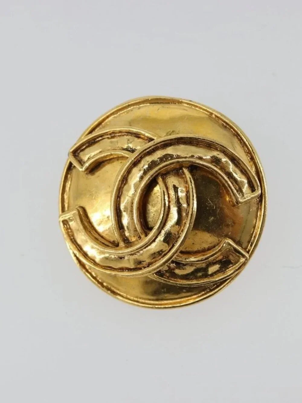 CHANEL Earring metal Gold Tone CC Auth 183503V
